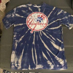 Custom bleach tie-dye Yankees T-shirt